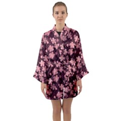 Cherry Blossoms Japanese Style Pink Long Sleeve Kimono Robe by Celenk