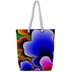 Fractal Background Pattern Color Full Print Rope Handle Tote (small)