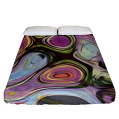 Retro Background Colorful Hippie Fitted Sheet (california King Size)