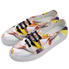 Exotic Birds Of Paradise And Flowers Watercolor Women s Classic Low Top Sneakers by TKKdesignsCo