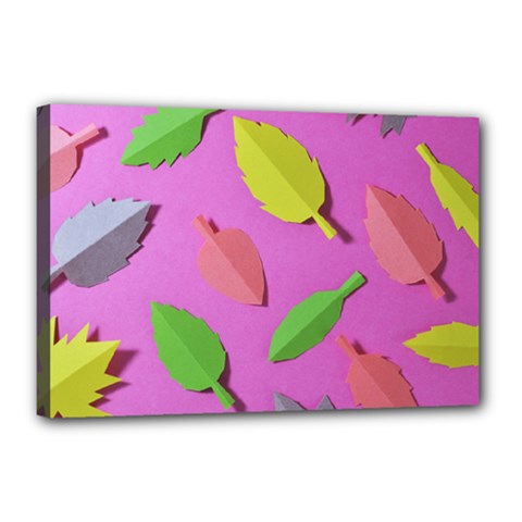 Leaves Autumn Nature Trees Canvas 18  X 12  by Celenk