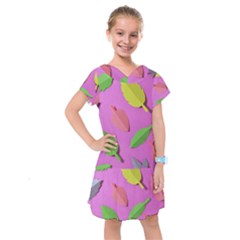 Leaves Autumn Nature Trees Kids  Drop Waist Dress by Celenk