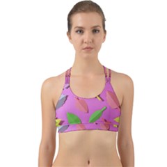 Leaves Autumn Nature Trees Back Web Sports Bra by Celenk