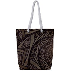 Abstract Pattern Graphics Full Print Rope Handle Tote (small)