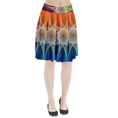 Abstract Star Pattern Structure Pleated Skirt by Celenk