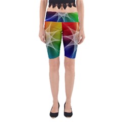 Abstract Star Pattern Structure Yoga Cropped Leggings by Celenk