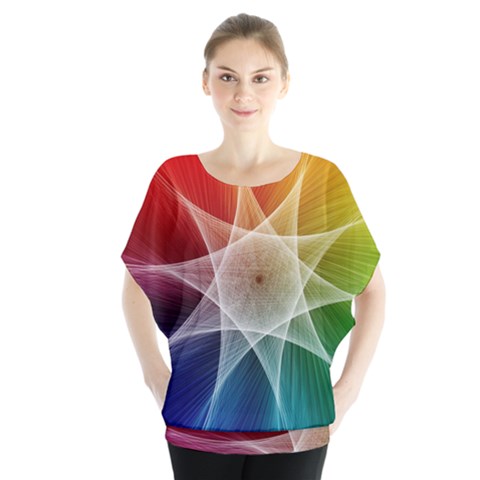 Abstract Star Pattern Structure Blouse by Celenk