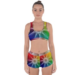 Abstract Star Pattern Structure Racerback Boyleg Bikini Set by Celenk