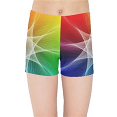 Abstract Star Pattern Structure Kids Sports Shorts by Celenk