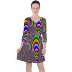 Fractal Background Pattern Color Ruffle Dress
