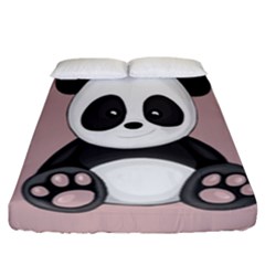 Cute Panda Fitted Sheet (california King Size) by Valentinaart