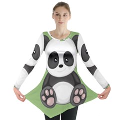 Cute Panda Long Sleeve Tunic  by Valentinaart