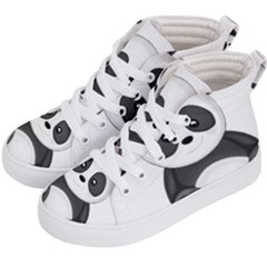Cute Panda Kid s Hi-top Skate Sneakers by Valentinaart