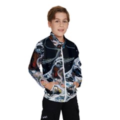 Abstract Flow River Black Wind Breaker (kids) by Celenk