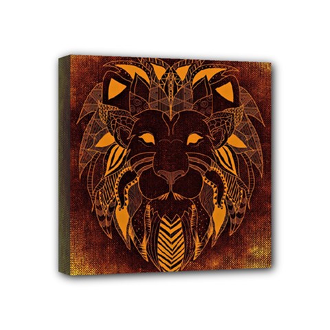 Lion Wild Animal Abstract Mini Canvas 4  X 4  by Celenk