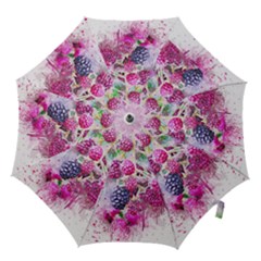 Blackberry Fruit Art Abstract Hook Handle Umbrellas (large) by Celenk