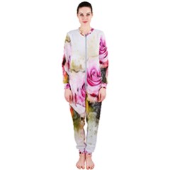 Flower Roses Art Abstract Onepiece Jumpsuit (ladies)  by Celenk