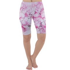 Flower Pink Art Abstract Nature Cropped Leggings  by Celenk