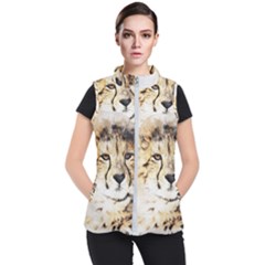 Leopard Animal Art Abstract Women s Puffer Vest by Celenk