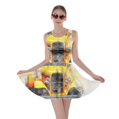 Car Old Art Abstract Skater Dress by Celenk