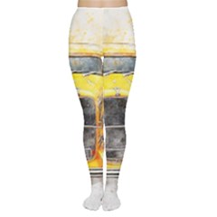 Car Old Art Abstract Women s Tights