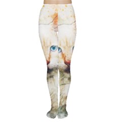 Cat Animal Art Abstract Watercolor Women s Tights