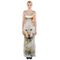 Cat Animal Art Abstract Watercolor Maxi Thigh Split Dress View1