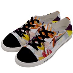 Exotic Birds Of Paradise And Flowers Watercolor Men s Low Top Canvas Sneakers by TKKdesignsCo