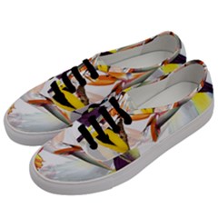 Exotic Birds Of Paradise And Flowers Watercolor Men s Classic Low Top Sneakers by TKKdesignsCo