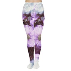 Flowers Purple Nature Art Abstract Women s Tights