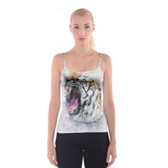 Tiger Roar Animal Art Abstract Spaghetti Strap Top by Celenk