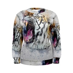 Tiger Roar Animal Art Abstract Women s Sweatshirt by Celenk