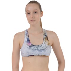 Tiger Roar Animal Art Abstract Criss Cross Racerback Sports Bra by Celenk