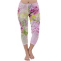 Flowers Pink Art Abstract Nature Capri Winter Leggings  View1