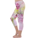 Flowers Pink Art Abstract Nature Capri Winter Leggings  View2