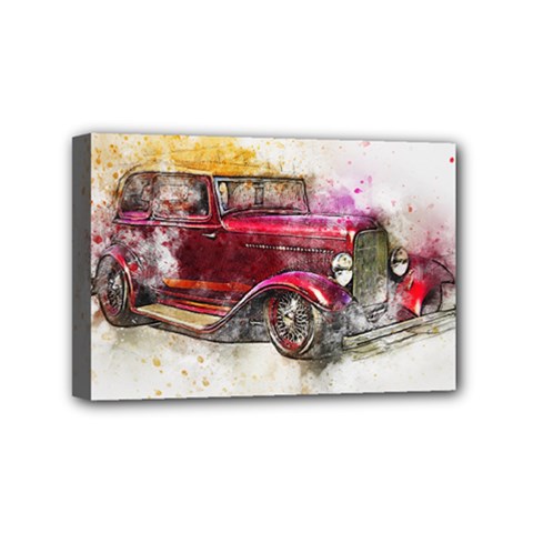 Car Old Car Art Abstract Mini Canvas 6  X 4  by Celenk