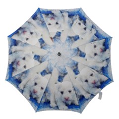 Dog Cats Pet Art Abstract Hook Handle Umbrellas (large)