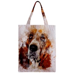Dog Basset Pet Art Abstract Zipper Classic Tote Bag by Celenk