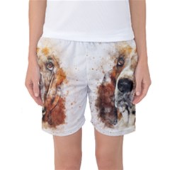 Dog Basset Pet Art Abstract Women s Basketball Shorts by Celenk