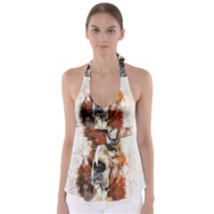 Dog Basset Pet Art Abstract Babydoll Tankini Top