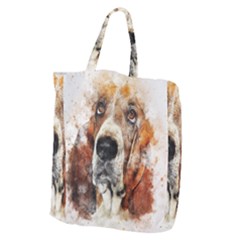 Dog Basset Pet Art Abstract Giant Grocery Zipper Tote by Celenk