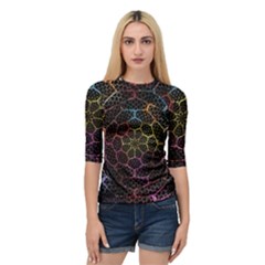 Background Grid Art Abstract Quarter Sleeve Raglan Tee