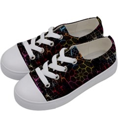 Background Grid Art Abstract Kids  Low Top Canvas Sneakers