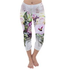 Flowers Bouquet Art Abstract Capri Winter Leggings  by Celenk