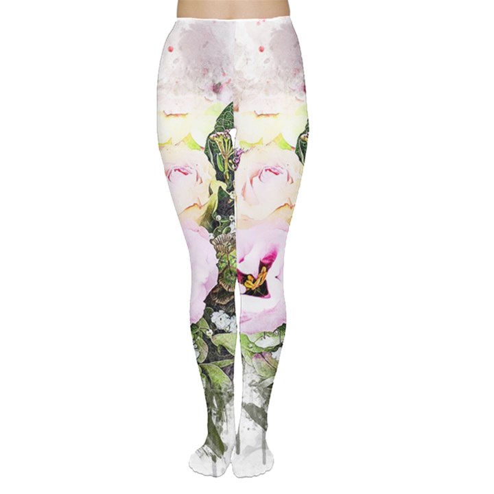 Flowers Bouquet Art Abstract Women s Tights