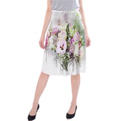 Flowers Bouquet Art Abstract Midi Beach Skirt by Celenk