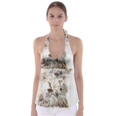 Bird Owl Animal Art Abstract Babydoll Tankini Top