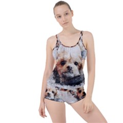 Dog Animal Pet Art Abstract Boyleg Tankini Set 