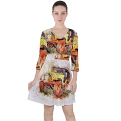 Car Old Car Fart Abstract Ruffle Dress