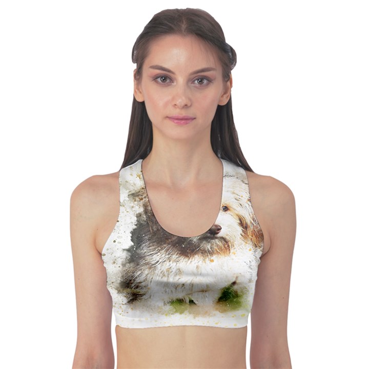 Dog Animal Pet Art Abstract Sports Bra